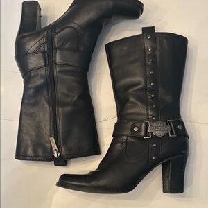Harley-Davidson Lindsey black leather heeled boots